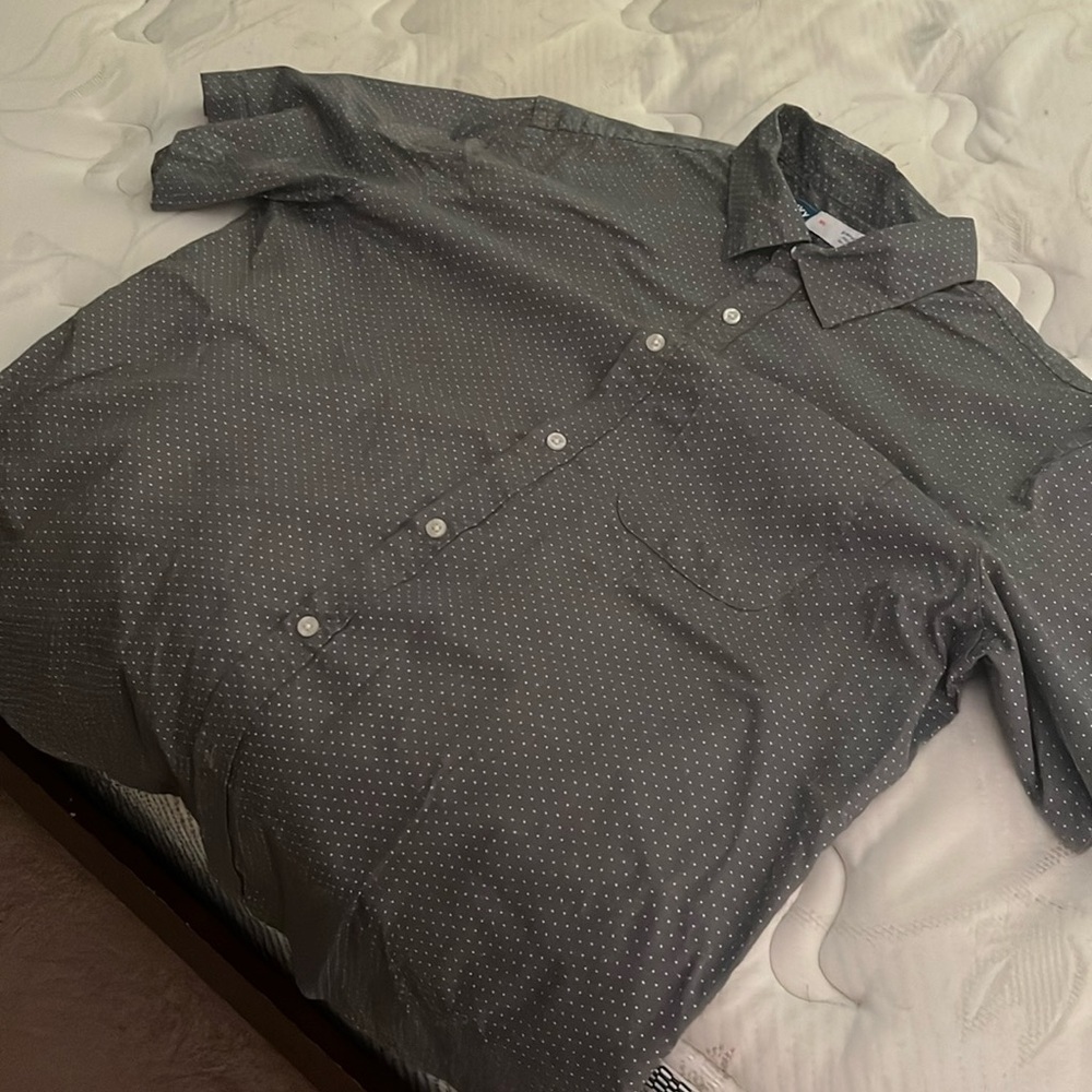 Grey button down